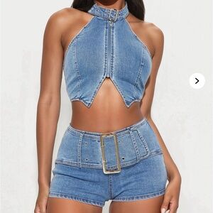 Kayla Denim Micro Short Set